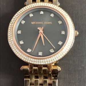 Michael kors watch w/ brown dial and rhinestone